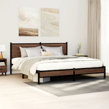 Metal Bed Frame without Mattress Brown Oak 180x200 cm Super King 3301405