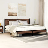 Metal Bed Frame without Mattress Brown Oak 160x200 cm 4007925