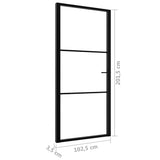 Interior Door ESG Glass and Aluminium 102.5x201.5 cm Black 151201