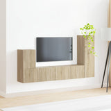 TV Cabinet Set Wall-mounted 3 pcs Sonoma Oak Engineered Wood 3409017