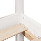 ZNTS Bookcase Bed without Mattress White 150x200 cm King Size Solid Wood Pine 3322089