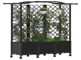 Raised Bed with Trellis and Roof Black 163 x 40 x 144 cm PP 3423109