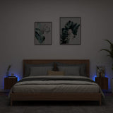 TV Wall Cabinets with LED Lights 2 pcs Brown Oak 30.5x35x30 cm 837231