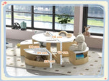 Five-Piece Kids Table and Chairs Set with Storage, for Ages 3-8 Years, White T3398P422126