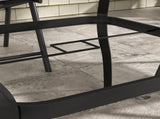Four-Seater Steel Garden Table, with Parasol Hole - Brown/Black T3398P327926