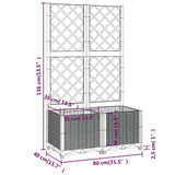 Garden Planter with Trellis Blue Grey 80x40x136 cm PP 318251