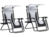 Zero Gravity Lounger Chair Set of 2, Folding Reclining Patio Chair with Shade Cover, Padded Seat, T3398P328465