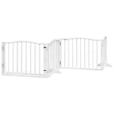 Dog Gate with Door Foldable 6 Panels White 480 cm Poplar Wood 3155617