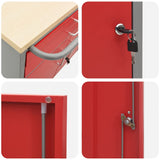 Trolley Rolling Workbench Red and Grey 75 x 45 x 85 cm 4103488