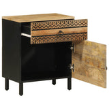 Bed Cabinet Black 50x33x60 cm Solid Rough Wood Mango 4018636