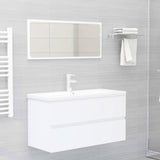 Sink Cabinet White Engineered Wood 90x38.5x45 cm Sink Cabinet 804755