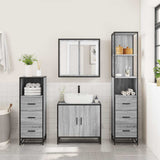 4 Piece Bathroom Furniture Set Grey Sonoma Engineered Wood 3301248