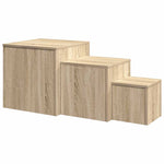 Side Tables 3 pcs Sonoma Oak Engineered Wood 808588