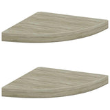 Floating Corner Shelves 2 pcs Oak 35x35x3.8 cm MDF 323926