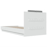 Bed Frame with Headboard White 90x200 cm Engineered Wood 3209940