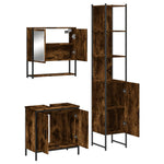 ZNTS 3 Piece Bathroom Furniture Set Smoked Oak Engineered Wood 3214682