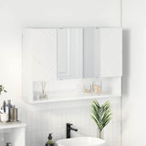 Mirror Cabinet High Gloss White 80 x 17 x 55 cm Engineered Wood 883358