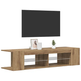 TV Cabinet with LED Lights Artisan Oak 135x39x30 cm Engineered Wood 856324