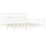 Bed Frame without Mattress White 200x200 cm Solid Wood Pine 3192447