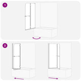Shower Enclosure Black 120 x 140 cm ESG Glass and Aluminium 42018545