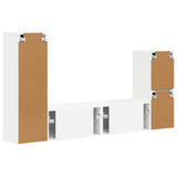 TV Cabinet Set Wall-mounted 4 pcs White Engineered Wood 3409024