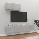 3 Piece TV Cabinet Set Concrete Grey Engineered Wood 3114473