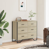 Chest of Drawers Sonoma Oak 91x35.5x74.5 cm Engineered wood 3295303