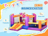 Kids Bouncy Castle House Inflatable Trampoline Slide Water Pool 3 in 1 with Blower for Kids Age 3-8 T3398P348066