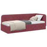Corner Bed Frame with Headboard Wine Red 80 x 200 cm Fabric 42016482