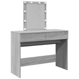 Dressing Table with LED Grey Sonoma 100x40x130 cm 848197