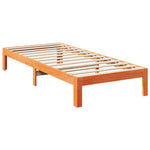 ZNTS Bed Frame without Mattress Wax Brown 90x200 cm Solid Wood Pine 859222