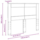 Headboard with Headboard Smoked Oak 135 cm Engineered Wood 887461