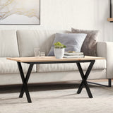 Coffee Table X-Frame 90x40x45 cm Solid Wood Pine and Steel 3282686