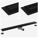 Shower Drain 2-in-1 with 360&deg Siphon Black 90 cm 42015971