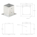 Post Anchors 4 pcs Galvanised Metal 121 mm 145451