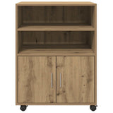 Rolling Cabinet Artisian Oak 60x48x81 cm Engineered Wood 853172