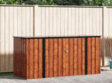 Garden Storage Box Brown 214 x 82 x 132 cm Steel 42011286