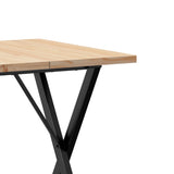 ZNTS Dining Table X-Frame 70x70x75.5 cm Solid Wood Pine and Steel 3282759