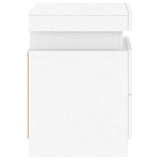 Bedside Cabinet with LED Lights White 35x39x55 cm 836749