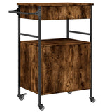 Kitchen Trolley Smoked Oak 56x43x89.5 cm Engineered Wood 842393