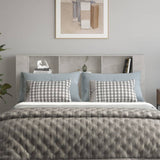 Headboard Cabinet Concrete Grey Engineered Wood Large 811947