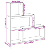 Room Divider Bookcase 3-Tier Grey Sonoma 123x29x123 cm Engineered Wood 857990
