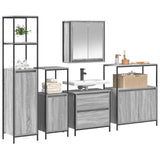 Bathroom Furniture Set with Shelf 5 pcs Grey 76.5 x 35 x 95 cm 3328372