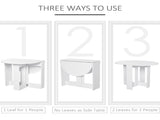 Space-saving Drop Leaf Table, Folding Dining Table for Small Space, Kitchen, Dining Room, White T3398P342422