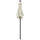 Garden Parasol with LED Lights Sand 200x211 cm Aluminium 313557