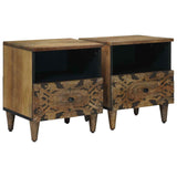 Bed cabinet 2 pcs Brown 40 x 33 x 46 cm Solid Mango Wood 4018339