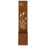 Garden Privacy Screen Rusty 32 x 140 cm Weathering steel 876363