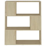 Book Cabinet Room Divider Sonoma Oak 80x24x94 cm Engineered Wood 809128
