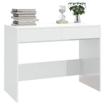 ZNTS Desk High Gloss White 101x50x76.5 cm Engineered Wood 809563