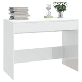 ZNTS Desk High Gloss White 101x50x76.5 cm Engineered Wood 809563